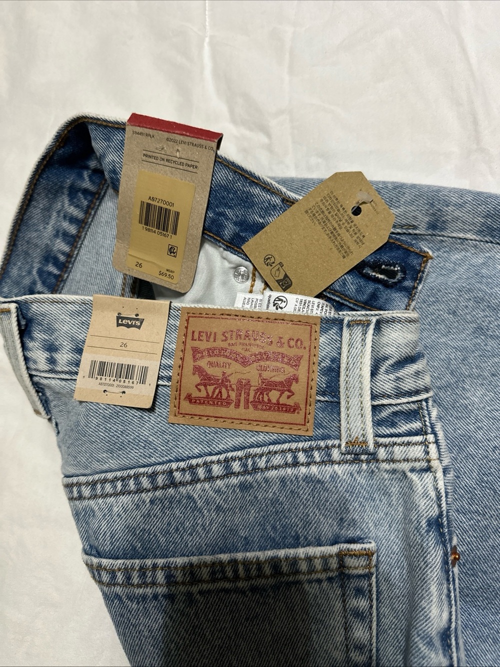 Levi's Light Blue Denim Skirt with Patch Logo - Picture 11 of 13